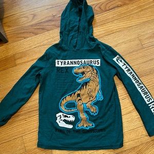 Dinosaur hooded long sleeve T-shirt